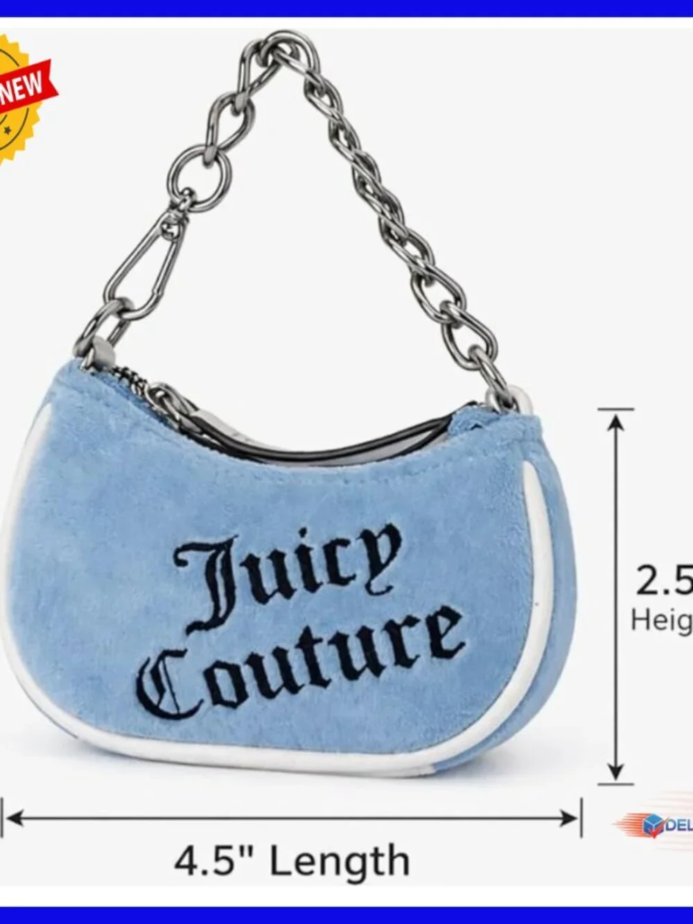 Terry Cloth Hobo Shoulder Bag with Chain Strap and Detachable Pouch